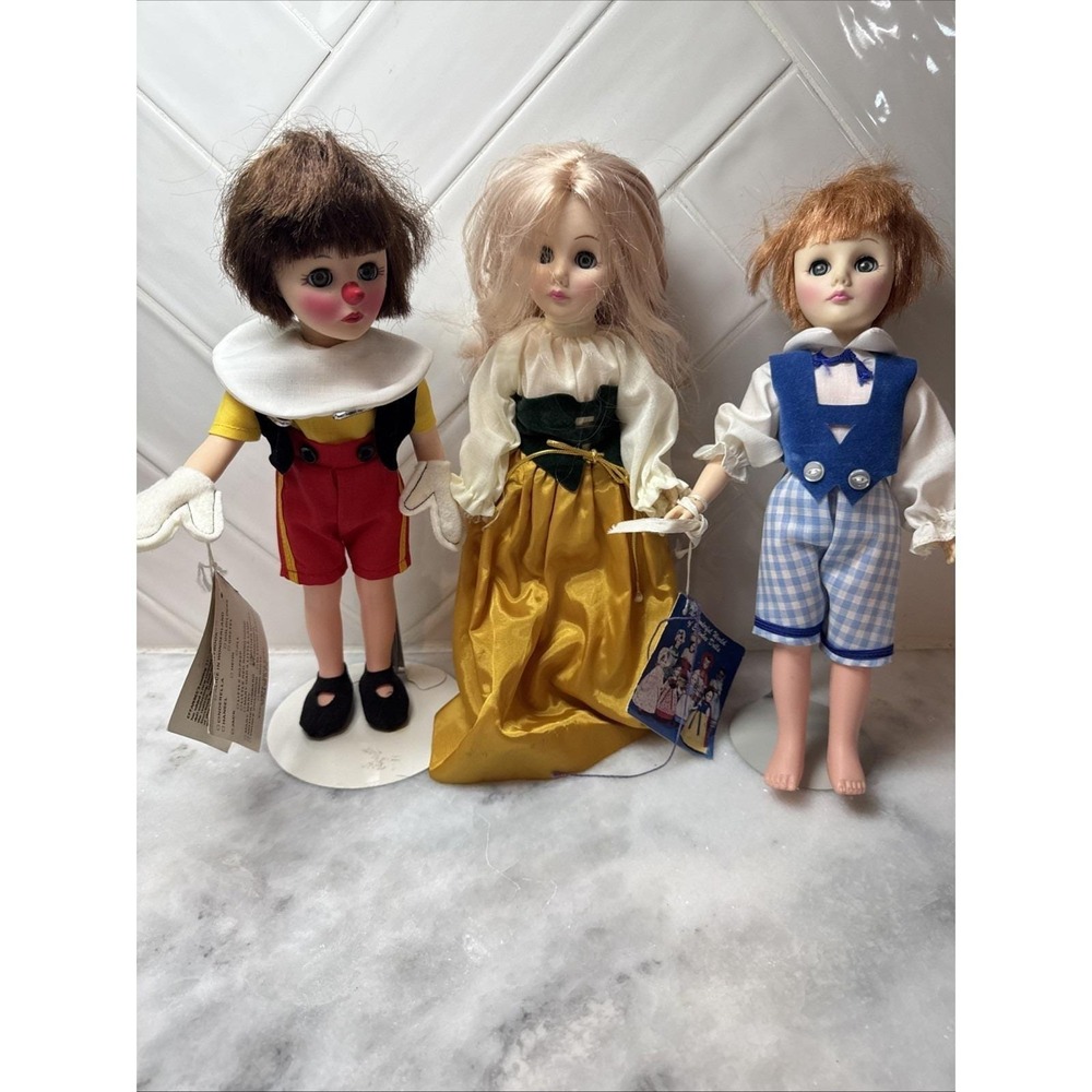 Vintage Effanbee Storybook Dolls Pinocchio Sleeping Beauty Jack Rare Set Of 3